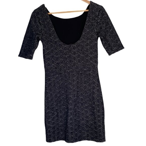 FREE People Lady Pucker Scoop Back Bodycon Mini Dress Women’s Size Medium Black - Picture 4 of 8